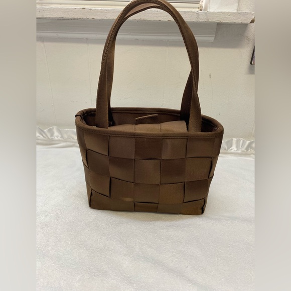 Handbags - Women’s Seatbelt Bag Handbag Purse Snap Close with Double Handles Brown small